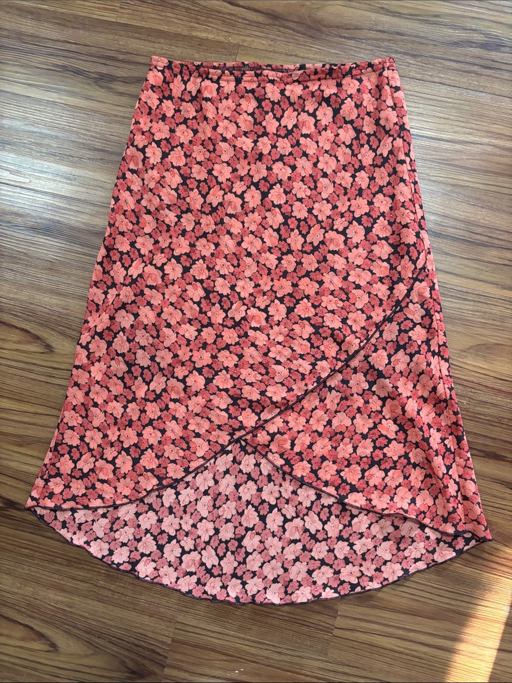 Y2K Fashion Bug Pink Floral Midi Skirt